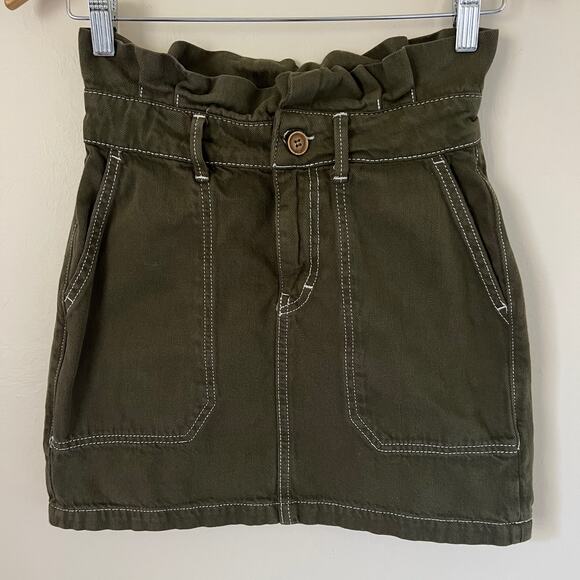 Free People Splendor In The Grass Paperbag Skirt Size 0 - Picture 2 of 6